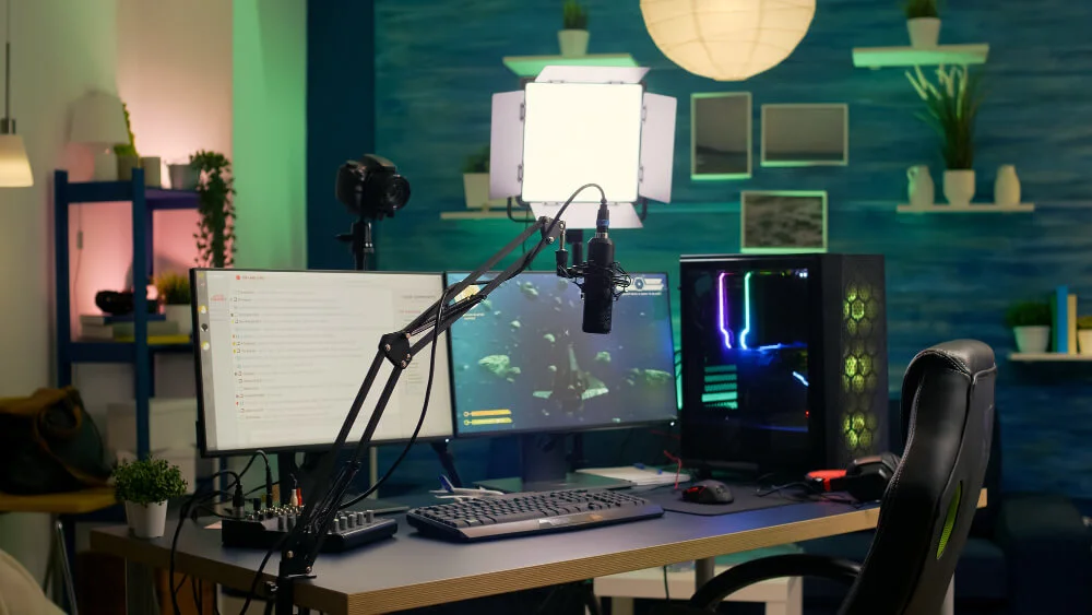 empty-streaming-room-with-professional-powerful-computer-rgb-keyboard-mouse-headphones-microphone-youtube-gaming-setup